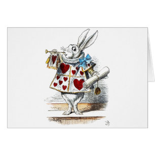 Weißer Hase Alice Wunderland Hase der Herzen