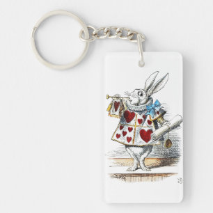 Weißer Hase Alice Wunderland Hase der Herzen Schlüsselanhänger