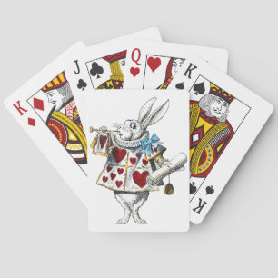 Weißer Hase Alice Wunderland Hase der Herzen Spielkarten