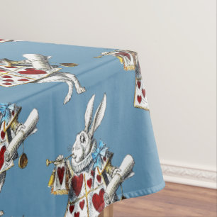 Weißer Hase Alice Wunderland Hase der Herzen Tischdecke