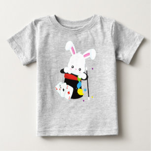 Weißer Hase, Kaninchen, Zaubertrick, Zauberstab, H Baby T-shirt