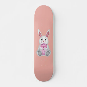Weißer Hase mit Ostereiern Skateboard