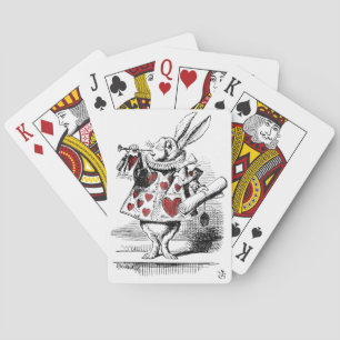 Weißer Hase mit roten Herzen Alice im Wunderland Spielkarten