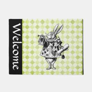 Weißer Hase Willkommen Fußmatte