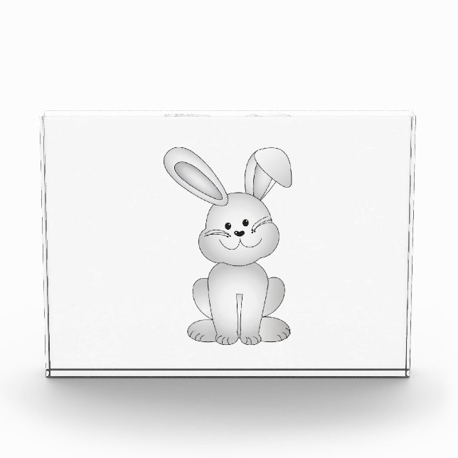 Weißer Hasen Fotoblock (Vorderseite)