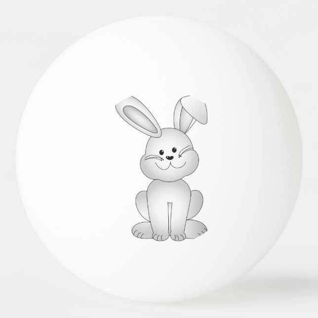 Weißer Hasen Tischtennisball (Rückseite)