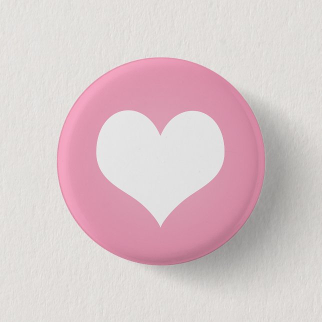 Weißer Herz-Flair Button (Vorderseite)
