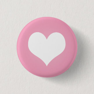 Weißer Herz-Flair Button