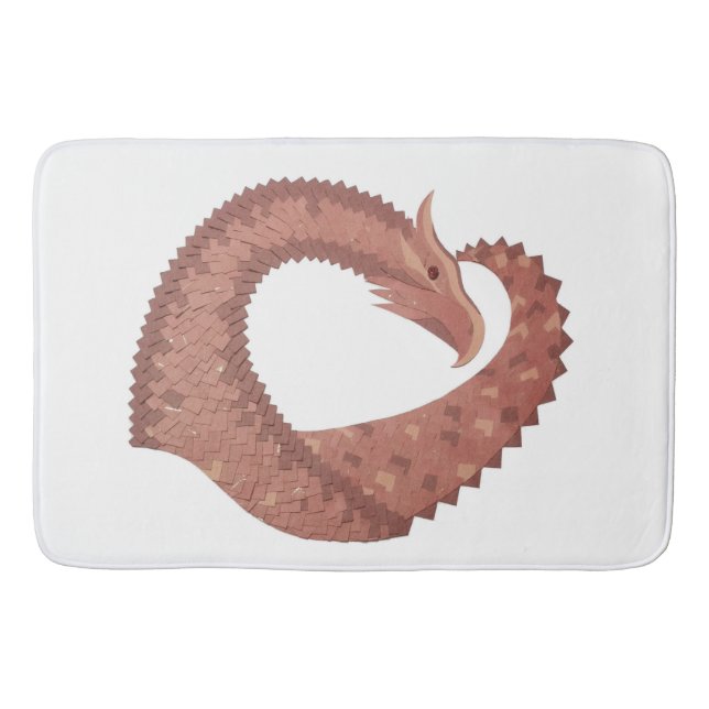Weißer Herzdrache Badematte (Vorderseite)
