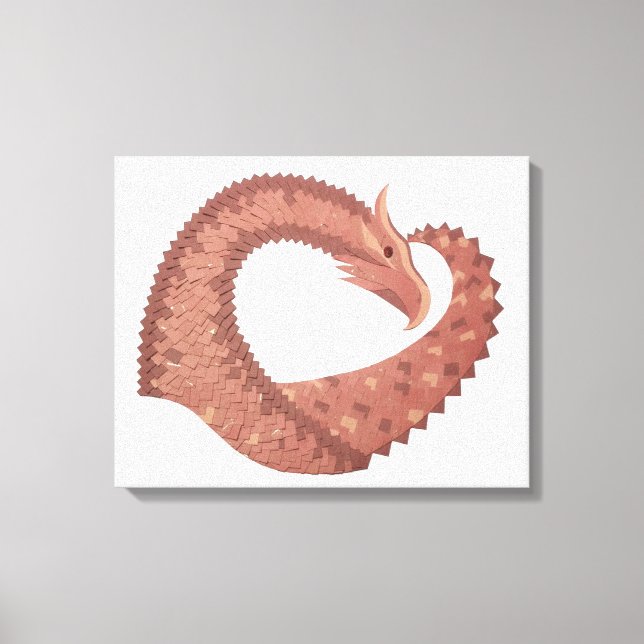 Weißer Herzdrache Leinwanddruck (Vorderseite)