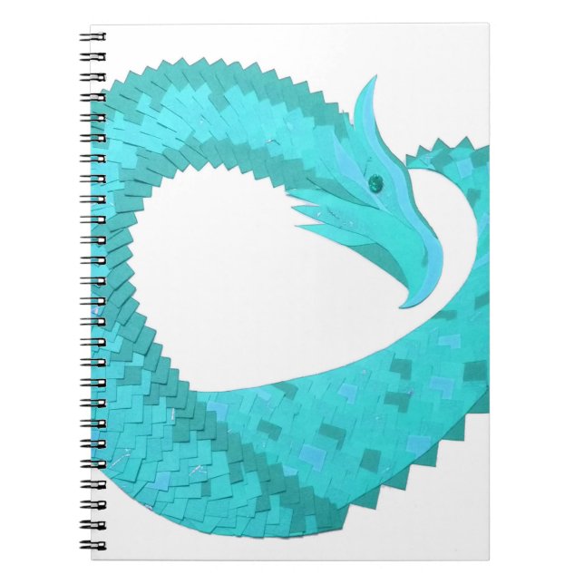 Weißer Herzdrache Notizblock (Vorderseite)