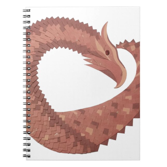 Weißer Herzdrache Notizblock (Vorderseite)