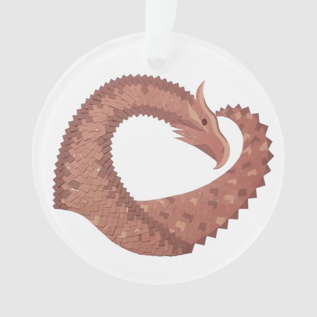 Weißer Herzdrache Ornament (Vorderseite)