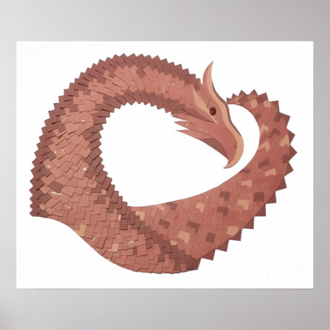 Weißer Herzdrache Poster (Vorne)