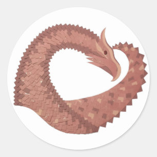 Weißer Herzdrache Runder Aufkleber