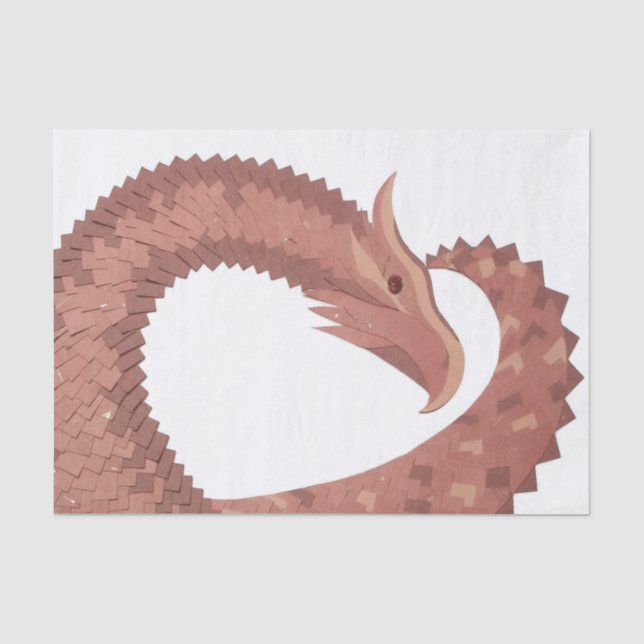 Weißer Herzdrache Seidenpapier (Vorderseite)