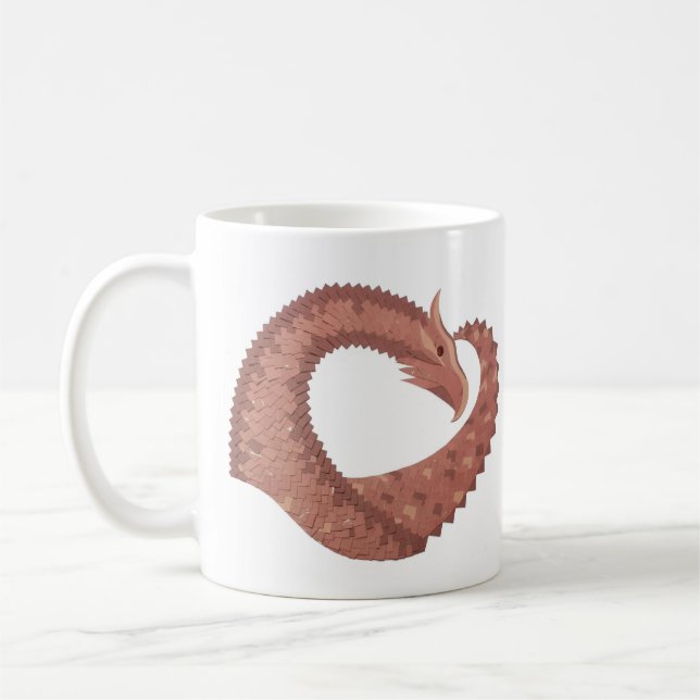 Weißer Herzdrache Tasse (Links)