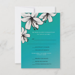 Weißer Hibisken - Rsvp-Karten RSVP Karte