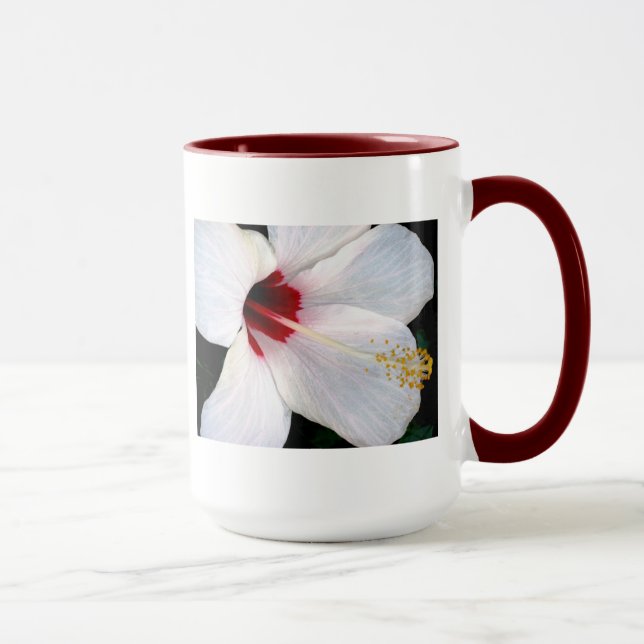 Weißer Hibiskus Tasse (Rechts)