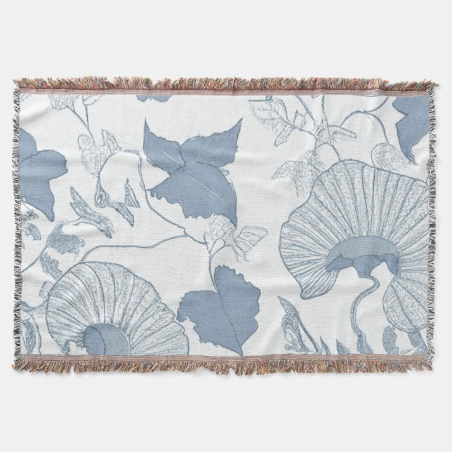 Weißer Hintergrund Delikatesse Blau Japanische Blu Decke (Vorderseite)