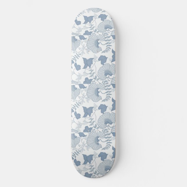 Weißer Hintergrund Delikatesse Blau Japanische Blu Skateboard (Vorderseite)