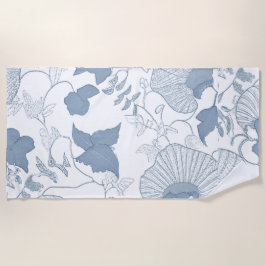 Weißer Hintergrund Delikatesse Blau Japanische Blu Strandtuch