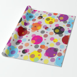 Weißer Hintergrund farbenfrohe Polka Punkte Geschenkpapier