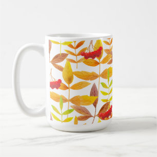 Weißer Hintergrund für Herbstleaves und Berries Kaffeetasse