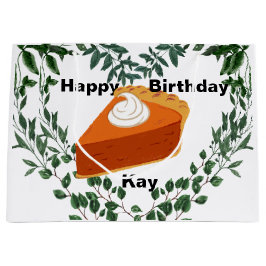 Weißer Hintergrund Grüne Kuchen Eiscreme Große Geschenktüte