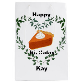 Weißer Hintergrund Grüne Kuchen Eiscreme Mittlere Geschenktüte