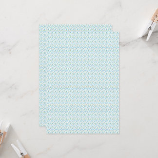 weißer Hintergrund mit blauen Blumen und grünem Le Einladung