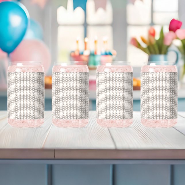 weißer Hintergrund mit braunem Muster Dosenglas (Insitu (Baby Party))