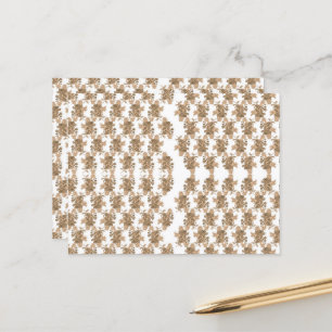 weißer Hintergrund mit braunen Blume Postkarte