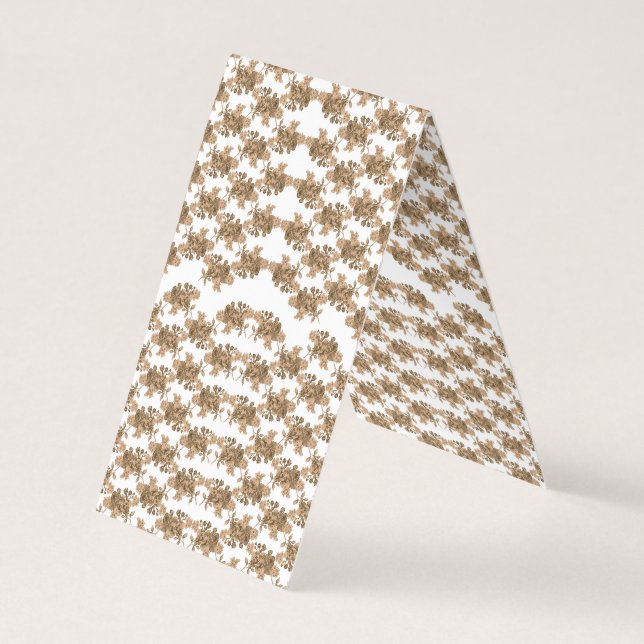 weißer Hintergrund mit braunen Blume Visitenkarten (Rückseite)