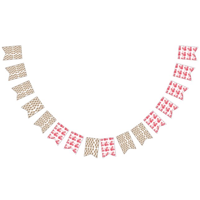 weißer Hintergrund mit braunen Blume Wimpelkette (Alle)