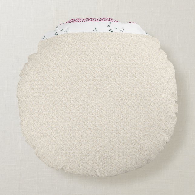 weißer Hintergrund mit einem Muster kleiner Punkte Rundes Kissen (Vorderseite)