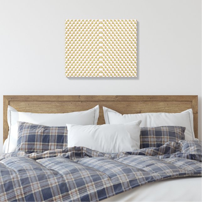 weißer Hintergrund mit grünen Blätter Leinwanddruck (Insitu (Schlafzimmer))