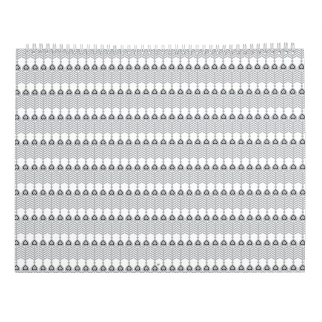 weißer Hintergrund mit Kreismuster Kalender (Rückseite)