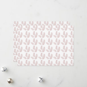 weißer Hintergrund mit rosa Blätter Feiertagskarte