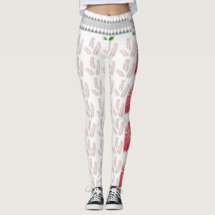 weißer Hintergrund mit rosa Blätter Leggings