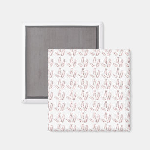 weißer Hintergrund mit rosa Blätter Magnet