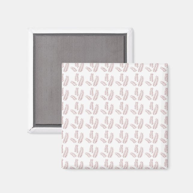 weißer Hintergrund mit rosa Blätter Magnet (Vorderseite/Rückseite)