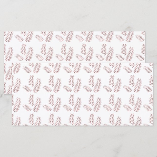 weißer Hintergrund mit rosa Blätter Menükarte (Vorne/Hinten)
