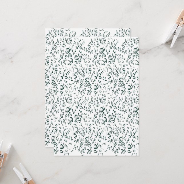 weißer Hintergrund mit vielen Wassertropfen Einladung (Vorderseite/Rückseite Beispiel)