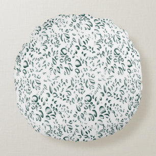 weißer Hintergrund mit vielen Wassertropfen Rundes Kissen