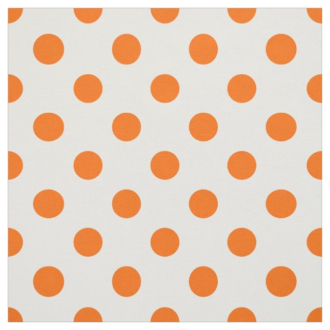 Weißer Hintergrund Orange Polka Dots Stoff (Muster)