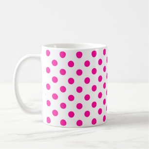 Weißer Hintergrund Rosa Polka Punkte Kaffeetasse