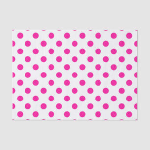 Weißer Hintergrund Rosa Polka Punkte Seidenpapier