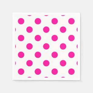 Weißer Hintergrund Rosa Polka Punkte Serviette