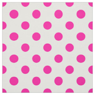 Weißer Hintergrund Rosa Polka Punkte Stoff
